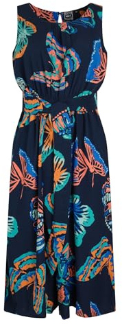 Weird Fish Nalani LivaEco™ Printed Viscose Jumpsuit Dark Blue Size 16