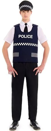 Partilandia | Disfraz de Policía Chaleco para hombre (Talla L)