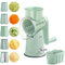 Rallador giratorio de queso para cocina, cortador de verduras multifuncional 5 en 1 con mango y base de succión fuerte, cortador de mandolina redondo y picador de alimentos para verduras, frutas,