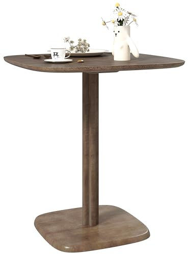 HOMCOM Table à Manger pour 4 Personne Table de Cuisine Style Moderne avec Plateau Aspect Bois, 70 x 70 cm, Marron