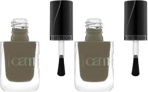 Catrice GEL AFFAIR Nail Lacquer, Nagellack, Nr. 034, Grün, langanhaltend, Einfach zu entfernen, glänzend, vegan, ohne Mikroplastikpartikel, ohne Konservierungsstoffe, ohne Parfüm, 2er Pack (10.5ml)