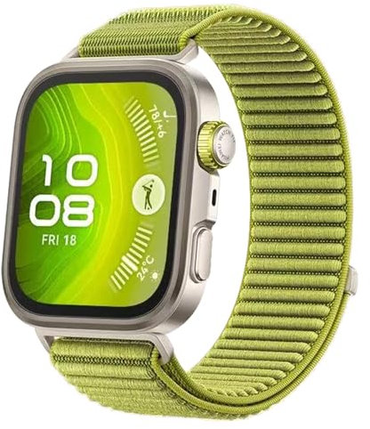 VeveXiao Cinturino in nylon Open Country compatibile con Huawei Watch Fit 4 Pro/Fit 4/Fit 3, appassionati di attività all'aperto, in nylon, morbido, leggero, traspirante, per donne e uomini (verde)
