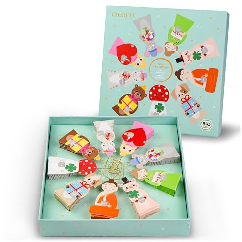 Creano Bio Kräutertee Geschenkset „Tea Lovers“ - 9 Pyramiden-Teebeutel in 9 niedlichen Figuren zum Verschenken - 22,5g - NEUHEIT 2025*