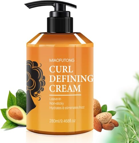 Curl Defining Cream, curl Cream Lockenpflege Volumen, Marokkanische Curl Defining Creme,Glättende Curling Creme Detangles,Definierende Crème,Curly Hair Conditioner Lockenpflege für Naturlocken 280ML