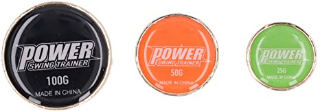 Segrehy POWERTI Trainingshilfe für das Schwunggewicht von Tennisschlägern, 100 g, 50 g, 25 g, Stahl, Schwarz, Orange, Grün, Gerät zum Hinzufügen von Gewichten für Tennisschläger zum