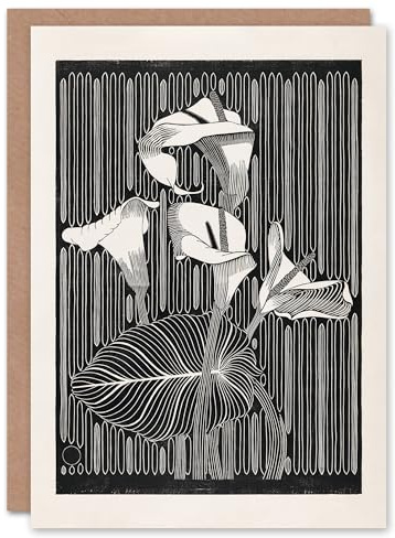 Artery8 Samuel J De Mesquita Art Card Stylised Calla Lily Flowers