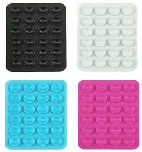 MUNZE Coque Ventouse 4 Pièces, Noir Blanc Rose Bleu, Support Téléphone Standard Universel Pour Selfies Vidéos
