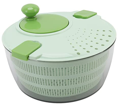 Naroote 4L Multifunctional Green Salad Spinner and Drainer Bowl for Home Kitchen, Lettuce Dryer for Salad Ingredients, Easy to and Energy Saving for Multiple Salads, 9.7x6.5in