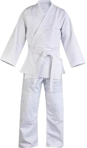 Fituenly Kimono De Judo (gi), Kimono De Jiu-Jitsu Brésilien avec Ceinture Blanche, Tenue D'entraînement d'arts Martiaux pour Hommes Femmes, Kimono D'entraînement Léger pour Le Judo Le Karaté