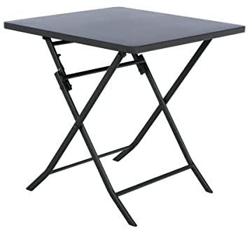 Hespéride - Tavolo da giardino quadrato pieghevole Greensboro graphite a 2 posti in acciaio trattato con polveri epossidiche