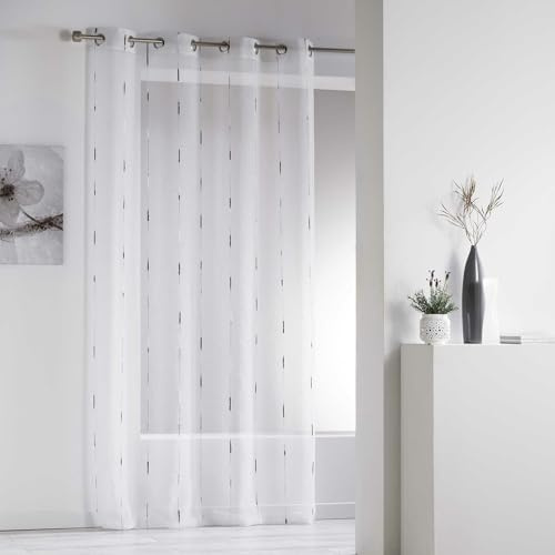 Douceur d'Intérieur 1624895 CHENILLA Panneau à œillets Polyester Gris 140 x 260 cm