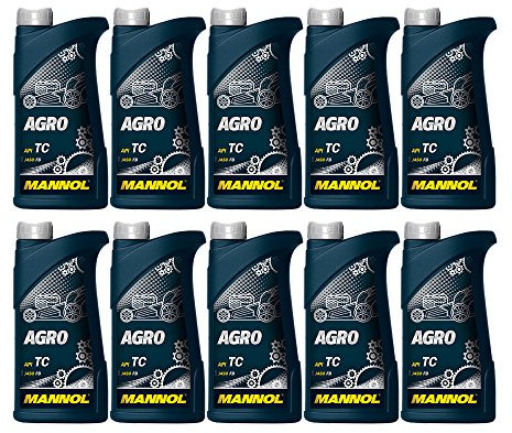MANNOL 10 x 1L Agro API TC / 2-Takt Motoroel Fuer Traktoren Rasenmaeher Kettensaegen
