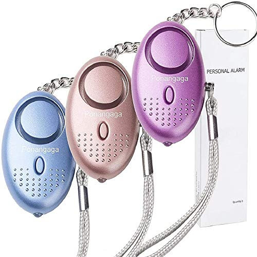 Personal Alarm, 3 Pcs Safety Alarms Keychain with LED Flashlight, Emergency Self-Defense Security Alarm Police Approved Rape Attack Mini 140DB Panic Loud Siren for Women Kids Girls Elderly…