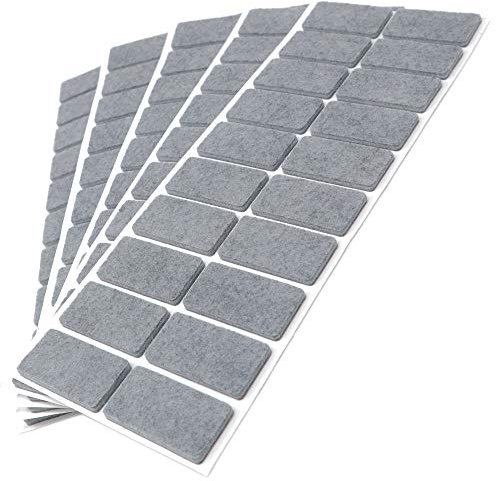Adsamm® / 100 x Selbstklebende Filzgleiter/Grau / 20x40 mm/Rechteckig/Möbelgleiter aus Filz mit 3.5 mm Stärke/Möbel- und Bodengleiter