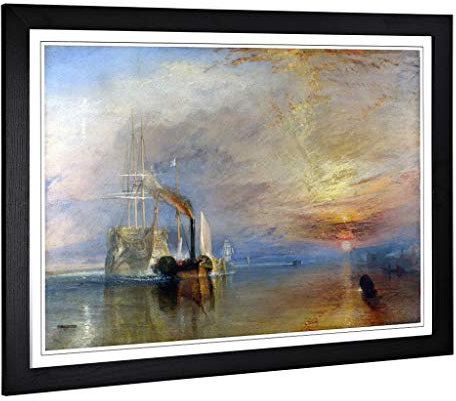 Big Box Art Framed Print of Joseph Mallord William Turner The Fighting Temeraire Design | Wall Art Picture| Home Decor for Kitchen, Living Room, Bedroom, Office, Black, A2 / 24.5x18 Inch / 62x45cm