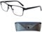 Metall Anti Blaulicht Brille Lesebrille mit rechteckigen Gläsern, Gratis Etui, Edelstahl Rahmen (Schwarz), Eckige Blaulichtfilter Brille Herren und Damen +2.5 Dioptrien