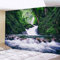 Naturer Wald Wandteppich Wasserfall Nebel 150x100cm Wandbehang Berge Tapisserie Boho Psychedelic Wandtuch Hausdeko für Wohnzimmer Schlafzimmer
