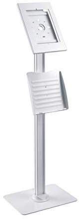 PureMounts PDS-5921 Supporto con supporto per brochure e custodia in acciaio con serratura per tablet Apple iPad 9.7 / iPad 10.2 / iPad Pro 10.5 / iPad Air 10.5 (Gen 3) bianco