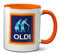 Oldi Mug- Birthdays Christmas Funny Gift Presents Celebration Novelty Old Large Heavy Duty Handle Dino Coated Dishwasher/Microwave Safe Sublimation Ceramic (Orange Prime)