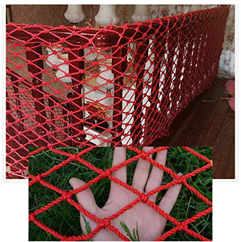 XCYYBB Dekoratives Fallschutznetz für Kinder, Nylonseil, Balkon, Sicherheitsnetz, Netz, Treppen, Fallschutz, Spielplatz, Rot, 3 x 10 m (10 x 33 ft)