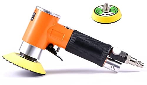 Druckluft Exzenterschleifer 75mm 50mm, mini Winkelschleifer Schleifmaschine Poliermaschine für Auto, Möbeln, Holz (Orange)