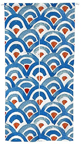 Ofat Home Rideau de porte/tapisserie japonais traditionnel représentant une grue à couronne rouge, pour cuisine, salle de bain, séparation de salles, de chambres, 85 x 150 cm