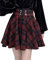 EUDOLAH Damen Mini-Faltenrock Kariert Gothic Stil A-Linie Hohe Taille Plissee Skater Rot S