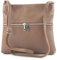 modamoda de T144 Damen Leder Umhängetasche Schultertasche Messenger bag handmade in Italy, Farbe:Terrabraun