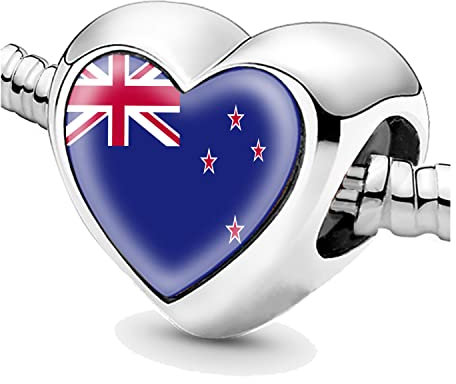 Bon4azuré Perlen für Armbänder Neuseeland Flagge Silber Charms für Frauen Charme Perle Schmuck Geschenke Ideen Geschenk für Mädchen, Nein
