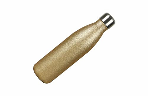 Generico Bouteille isotherme neutre en acier inoxydable de 500 ml | Bouteille isolée étanche pour sport, enfant, fille, 24 heures froides et 12 heures chaudes (Glitter Or)