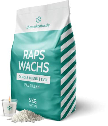 Rapswachs Candle Blend EVO | 100% natürlich | Premium-Qualität | ideal zur Kerzenherstellung | paraffinfrei | rußfreie Verbrennung (5 kg)