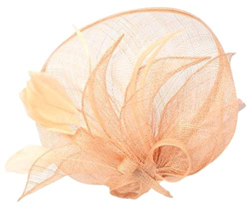 Topkids Accessories Fascinator / Fascinator / Fascinator / Kopfschmuck, Sinamay, Kopfschmuck, mit Untertasse, für Mädchen, Frauen, hautfarben