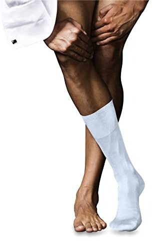 FALKE Herren Socken No. 9 M So Pure Fil d´Écosse Baumwolle einfarbig 1 Paar, Blau Light Blue 6594, 43-44