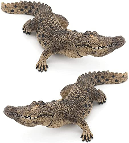 WQKING 2 Stück Krokodil-Statue für den Außenbereich, Rasen-Dekoration, Garten, Outdoor-Dekoration, Miniatur-Statue