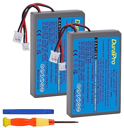DuraPro 2X 2000mAh Batterie LIP1522 Compatible avec Sony Playstation 4 PS4 V1 V2 Dualshock 4 CUH-ZCT1E CUH-ZCT1H CUH-ZCT1U CUH-ZCT2 ou CUH-ZCT2U