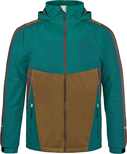 normani Kinder Regenjacke - wasserdichte Winterjacke mit Fleecefutter und 3M Reflektoren - Softshelljacke Thermojacke für Junge und Mädchen - Wassersäule: 6000 mm Farbe Petrol Größe 134-140
