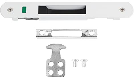 Serrure de porte coulissante,Fermeture Latérale Charcuterie Serrure, Crochet,Pour Porte, Porte en Verre,Porte Mobile Raccords de Quincaillerie de Verrouillage,Blanc