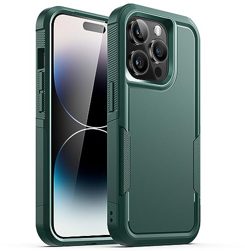JETech Case for iPhone 14 Pro Max 6.7-Inch, Heavy Duty Dual-Layer Rugged Protection, Shockproof Protective Tough Phone Cover with Matte Back (Midnight Green)