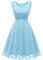 Dressystar Damen Abendkleider Elegant Konfirmationskleider Festliche Cocktailkleider für Hochzeit Jugendweihe Kleider Blau L