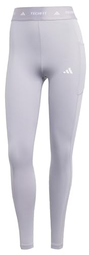 adidas Damen TECHFIT Stash Pocket Full Length Leggings, Glory Grey, M