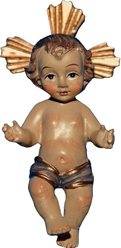 FADEDA Jesuskind mit Heiligenschein/Höhe:5 cm/handbemalt/detailgetreue Krippen Figuren - Weihnachten Tisch Dekoration Krippe Zubehör