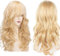 Perücke Blond Lang,60cm Perrücke Frauen Blond Lang, Lange Gewellte Perücken Mit Pony, Blonde Perücke, Für Damen Den Täglichen Gebrauch Geeignet, Cosplay, Halloween, Party