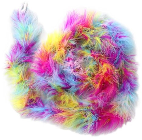 Wisafory Federboa 2M Flauschige Feder Girlande Federschal Federboa zum Basteln Nähen Feder Boa Kostüm Zubehör für Hochzeit Karneval Mottoparty Weihnachten Party Dekoration Bunt