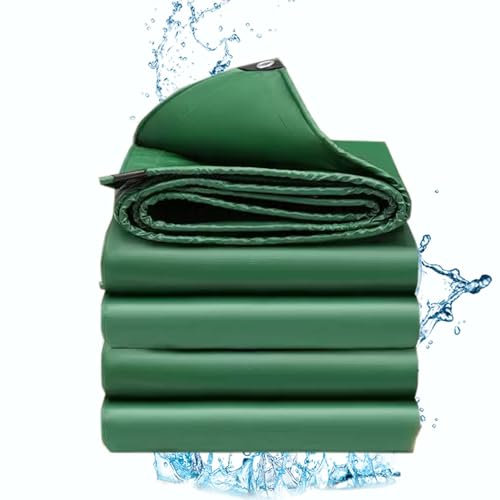 Telone Occhiellato Impermeabile PVC 2x4m, Telo Con Occhielli Antistrappo, Teloni Protettivi 300 G/m², Antivento, Telo Di Protezione, Copertura, Teloni Impermeabili Per Camion, Piscina
