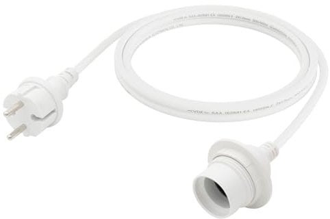 FIRMERST Wasserdichte Lampenfassung E27 mit Kabel Outdoor 2,5m Weiß