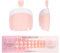 WUZIA 240PCS Toe Nail Tips, Glossy French Press on Toe Nail Pre-applied Soft Gel Fake Nails for Nail Extension at Home DIY (White-Natural White)
