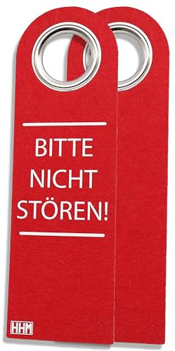 2 Stück HHM® bitte nicht stören Schild Büro Gadgets - nicht stören Türschild aus Filz. Ideal als Zimmer Einrichtung oder Türschild im Büro. Nützliches fürs Büro für Produktivität.