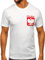 BOLF Herren T-Shirt mit Aufdruck Kurzarm Trikot Polen Nationalmannschaft Fußball Top Kurzarmshirt Tee Rundhals Print Motiv Sportswear Crew Neck Logo Sport Street Style 5064 Weiß L [3C3]