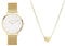 Liebeskind Armbanduhr LT-0221-MQ, Ip Gold & Damen-Collier Edelstahl