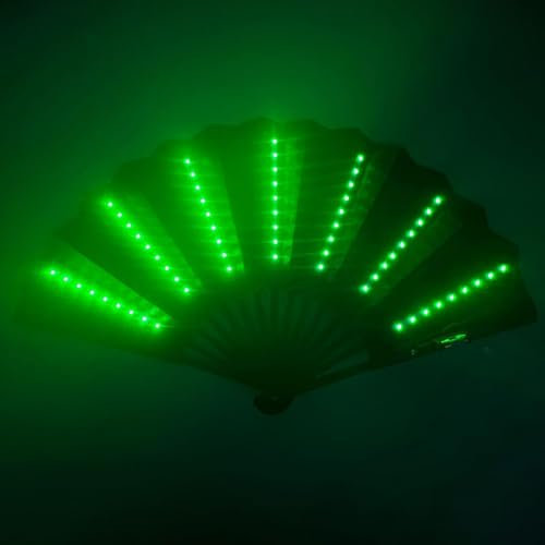 Portable Fan with Light,Light up Festival Folding Fan - Travel Multipurpose Handheld Fan, Carnival Accessories for Belly Dancing, Performances